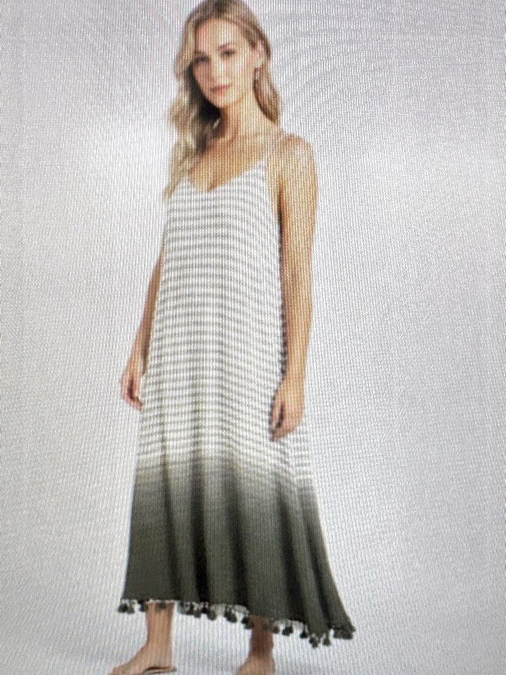 UMGEE Striped Ombré Swim Coverup Maxi Dress with Tassel Hem - Picture 2 of 6